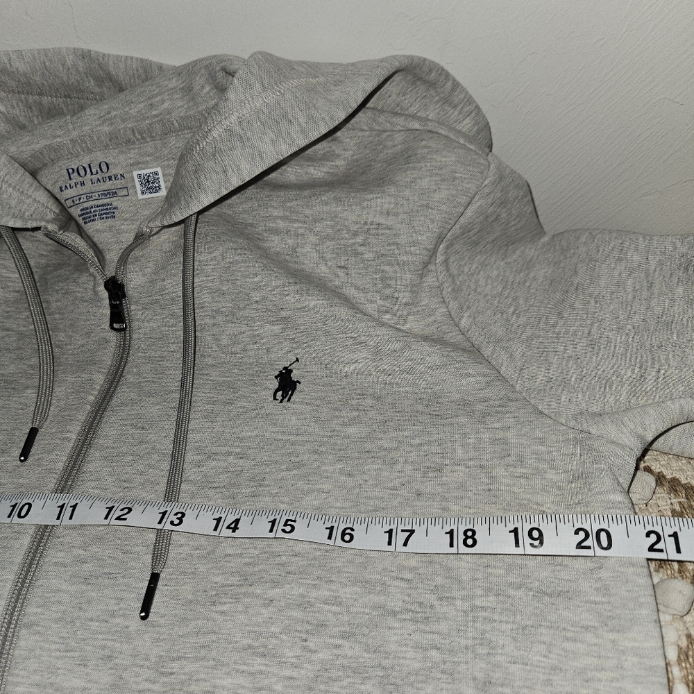 Polo Ralph Lauren Double Knit Full Zip Hoodie Gray Zip-Up Jacket Sweatshirt NWOT - Picture 14 of 16